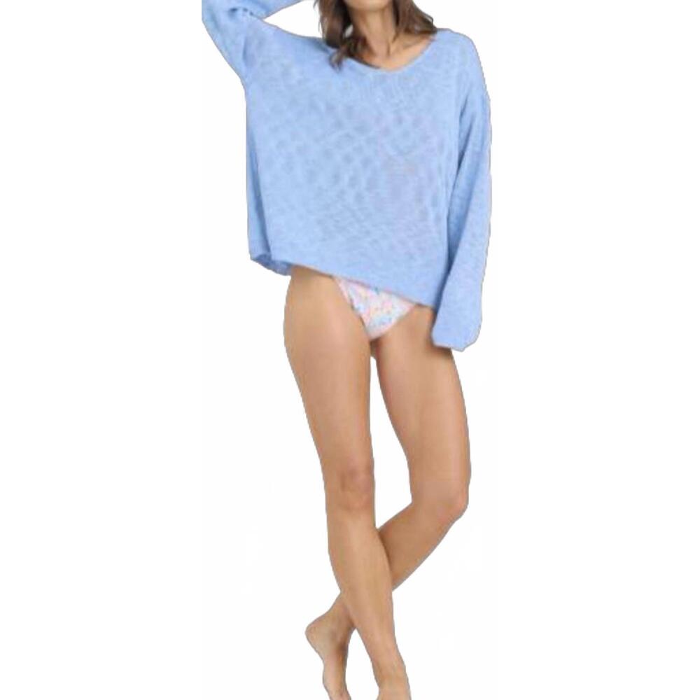 NEW OCEAN DRIVE solid slub sweater in ocean air